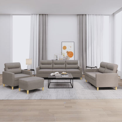 Set di Divani 4 pz con Cuscini Tortora in Tessuto - homemem39