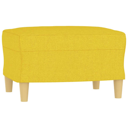 3-piece Sofa Set with Light Yellow Fabric Cushions