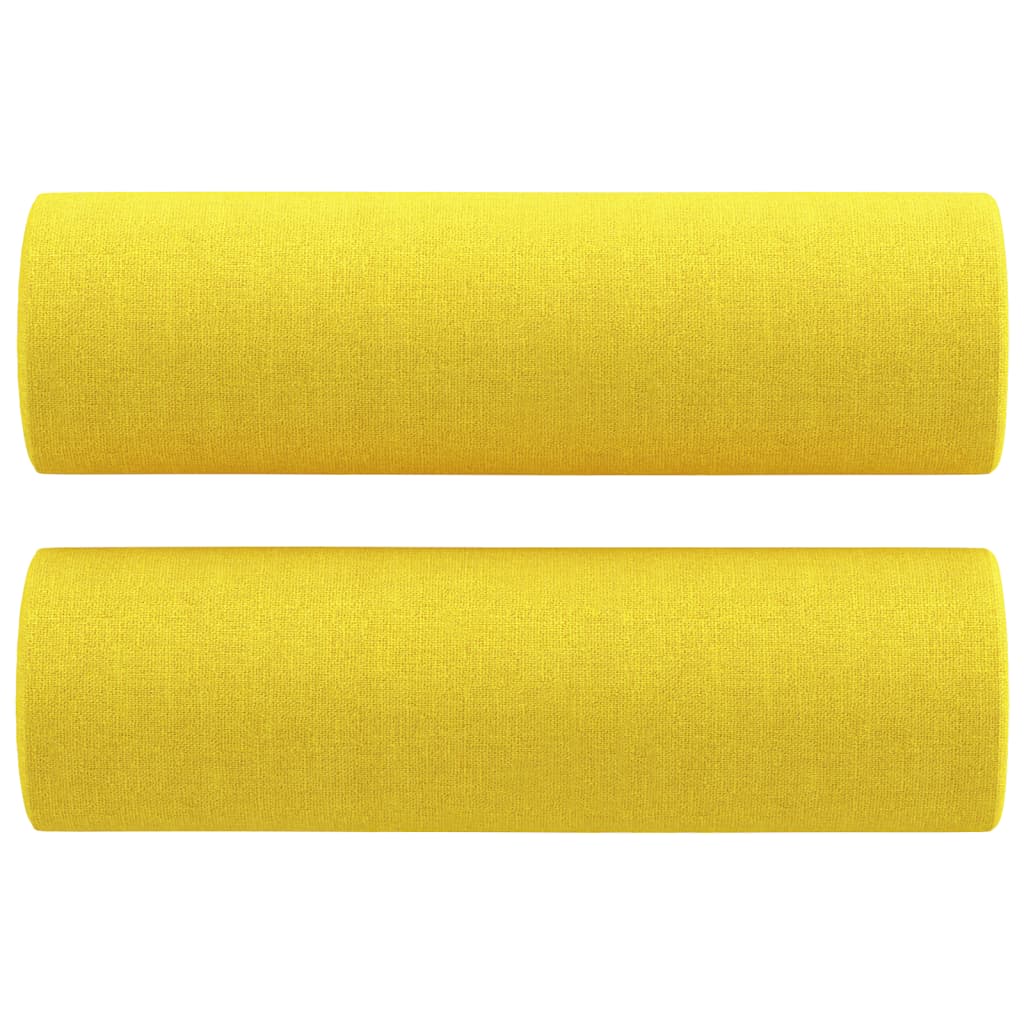 Set di Divani 2 pz con Cuscini Giallo Chiaro in Tessuto | homemem39