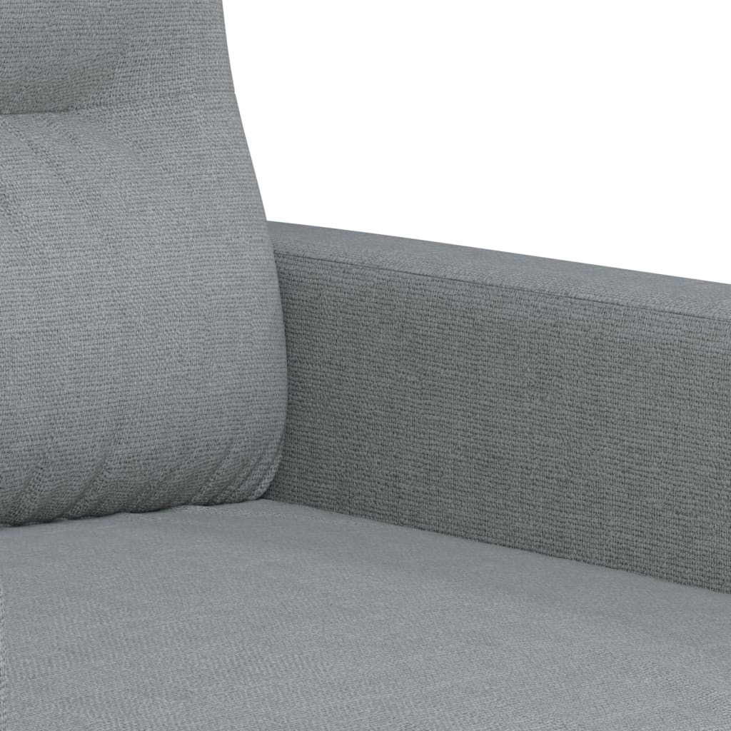 Set Divani 3 pz con Cuscini Grigio Chiaro in Tessuto | homemem39