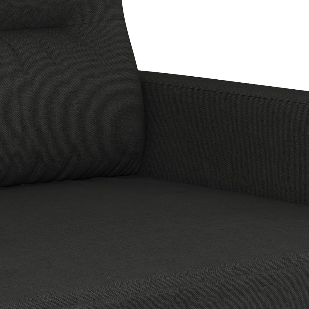 Set di Divani 3 pz con Cuscini Nero in Tessuto | homemem39
