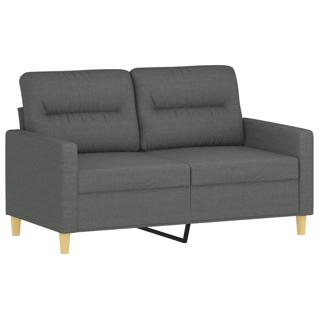 Set di Divani 3 pz con Cuscini Grigio Scuro in Tessuto | homemem39