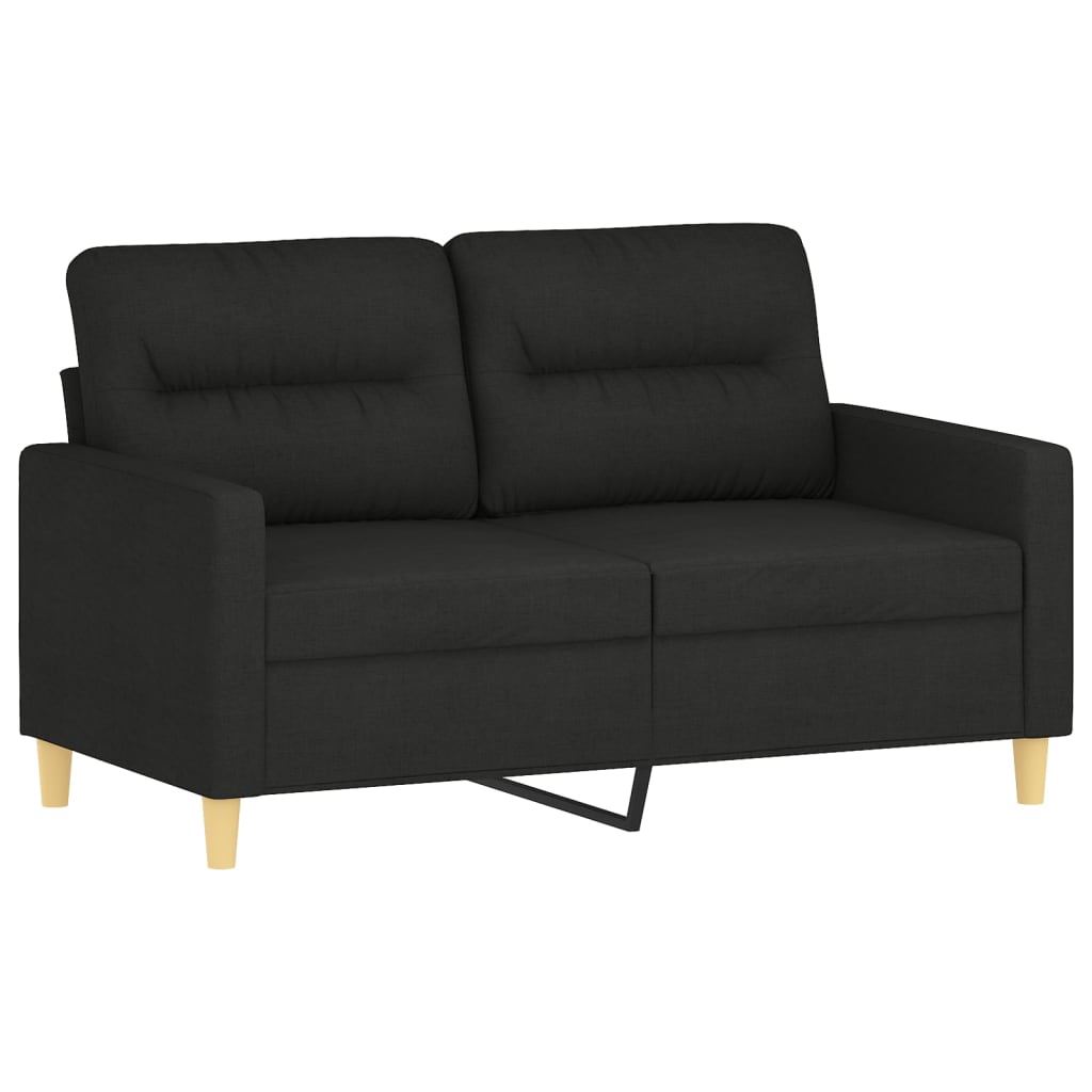 Set Divani 3 pz con Cuscini Nero in Tessuto | homemem39