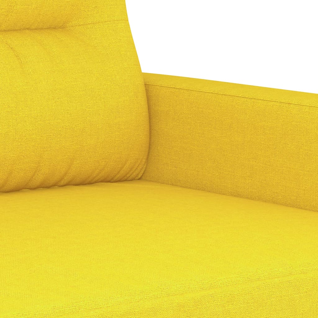 Set di Divani 3 pz con Cuscini Giallo Chiaro in Tessuto | homemem39