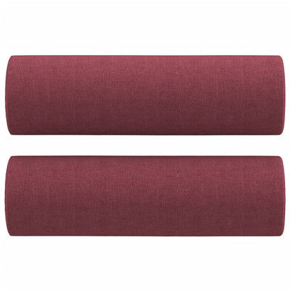 Set di Divani 3 pz con Cuscini Rosso Vino in Tessuto - homemem39