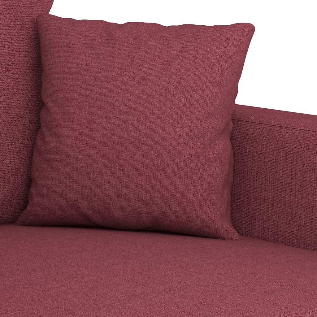Set di Divani 4 pz con Cuscini Rosso Vino in Tessuto | homemem39