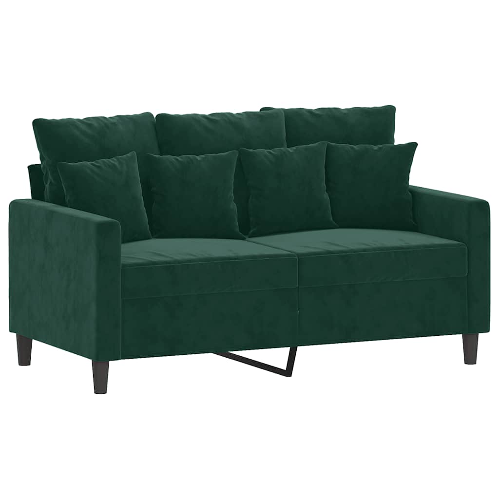 Set di Divani 3 pz con Cuscini Verde scuro in Velluto | homemem39