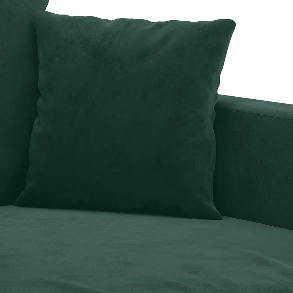 Set di Divani 3 pz con Cuscini Verde scuro in Velluto | homemem39