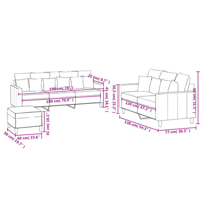 Set di Divani 3 pz con Cuscini Rosso Vino in Velluto | homemem39