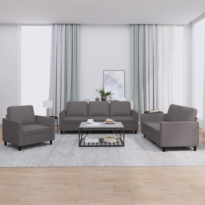 Set di Divani 3 pz con Cuscini Grigio in Similpelle - homemem39