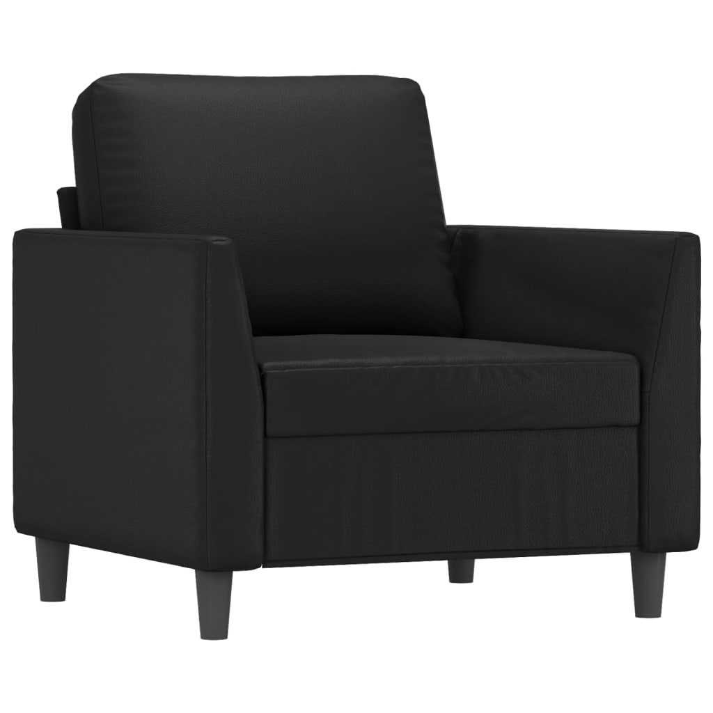 Set di Divani 4 pz con Cuscini Nero in Similpelle | homemem39