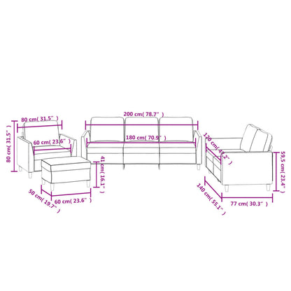 Set di Divani 4 pz con Cuscini Grigio in Similpelle