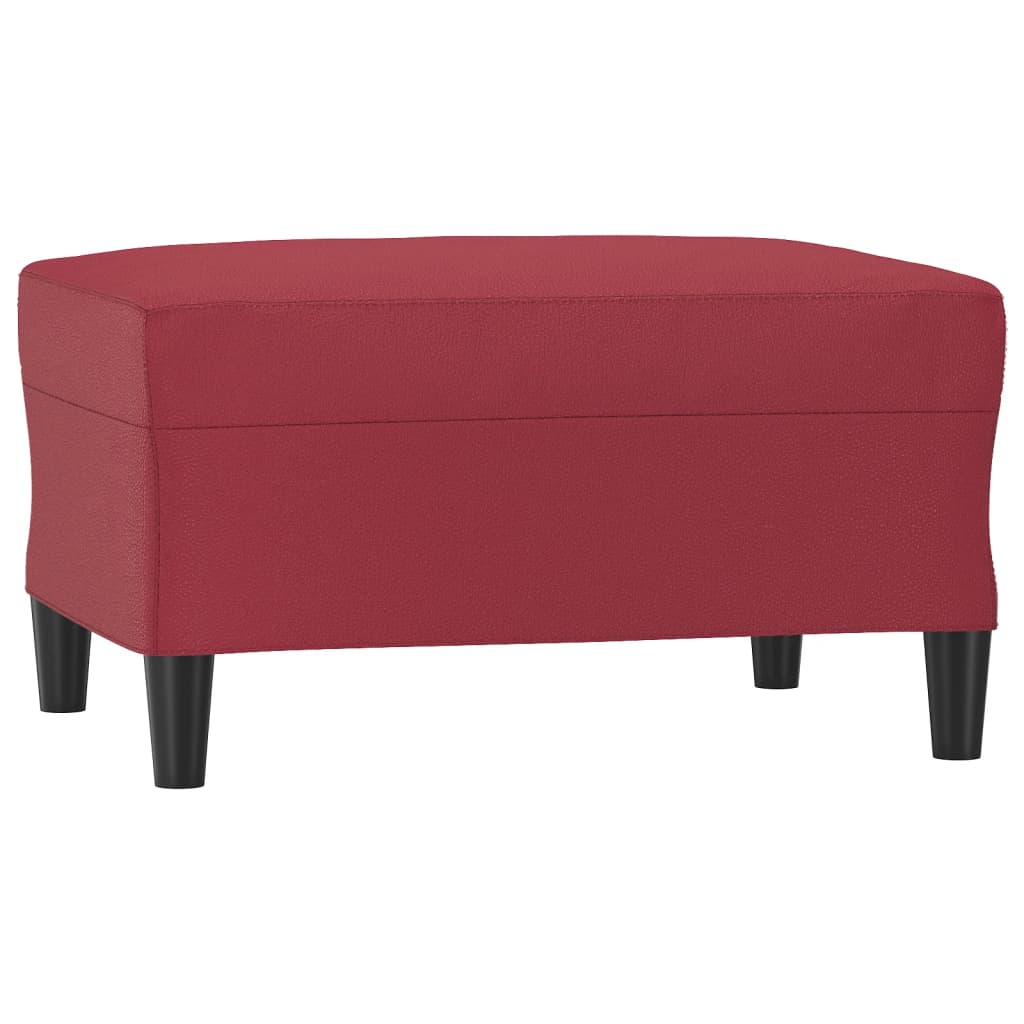 Set di Divani 4 pz con Cuscini Rosso Vino in Similpelle