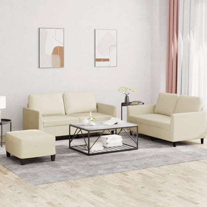 Set di Divani 3 pz con Cuscini crema in Similpelle | homemem39