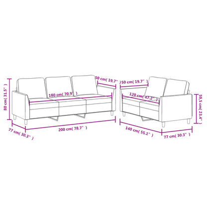 Set di Divani 2 pz con Cuscini crema in Similpelle - homemem39