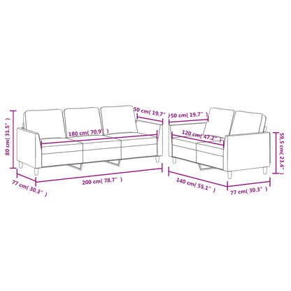 Set di Divani 2 pz con Cuscini cappuccino in Similpelle - homemem39
