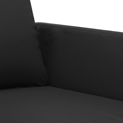 Set di Divani 3 pz con Cuscini Nero in Similpelle | homemem39