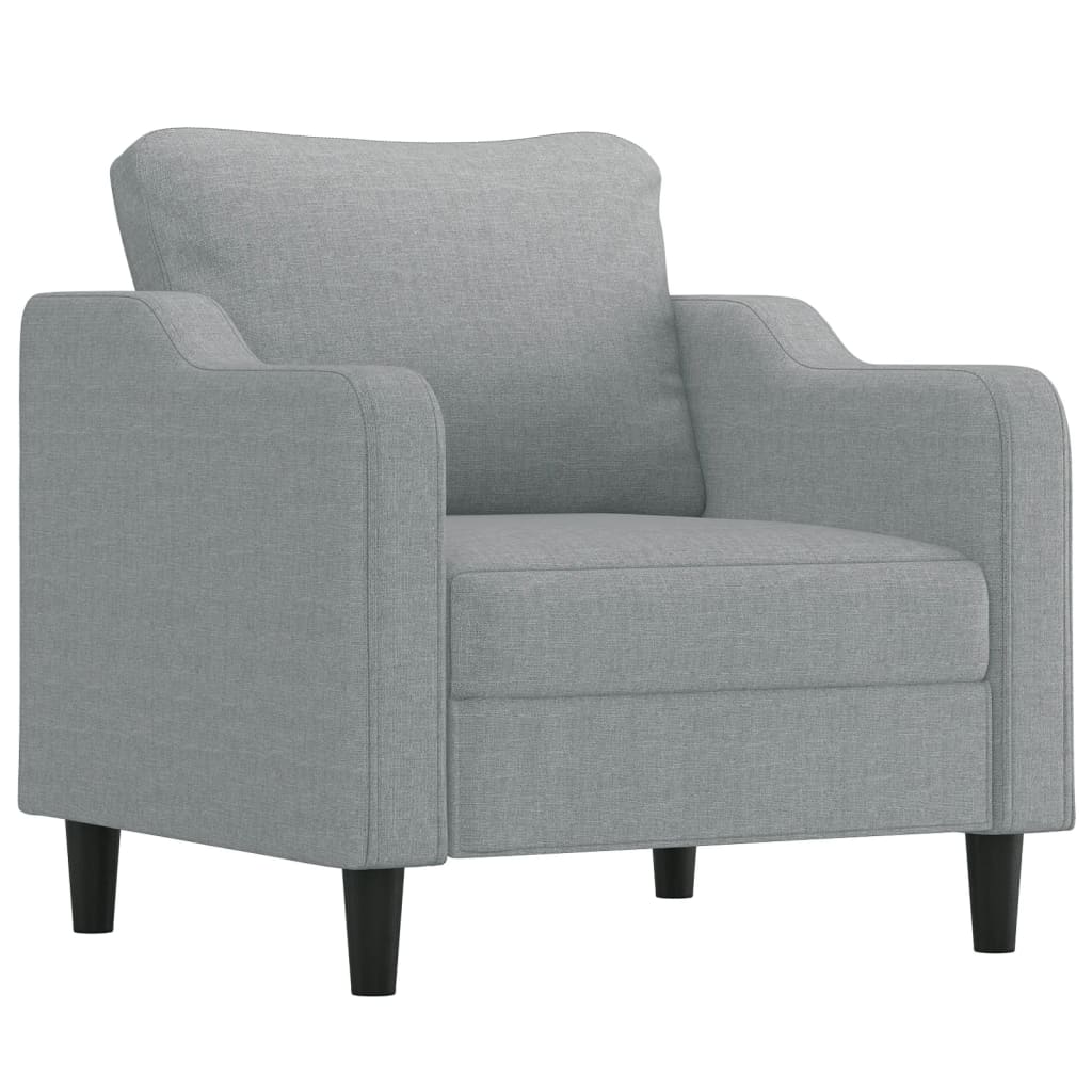 3-piece Sofa Set with Light Gray Fabric Cushions