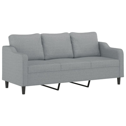 3-piece Sofa Set with Light Gray Fabric Cushions