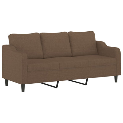 Set di Divani 3 pz con Cuscini Marrone in Tessuto | homemem39