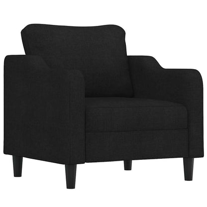 Set di Divani 3 pz con Cuscini Nero in Tessuto | homemem39