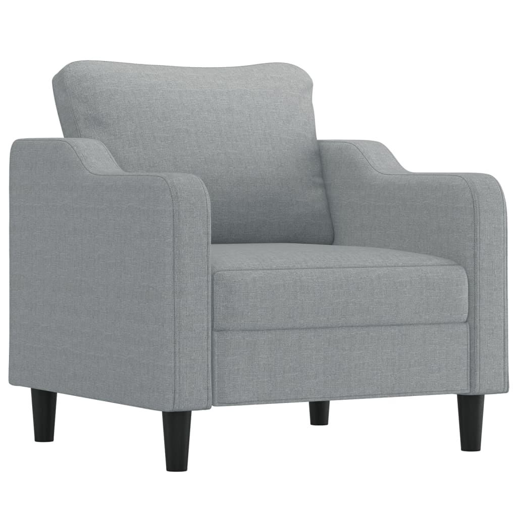 Set di Divani 4 pz con Cuscini Grigio Chiaro in Tessuto | homemem39