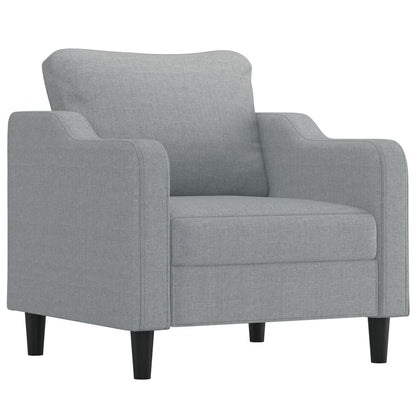 Set di Divani 4 pz con Cuscini Grigio Chiaro in Tessuto | homemem39
