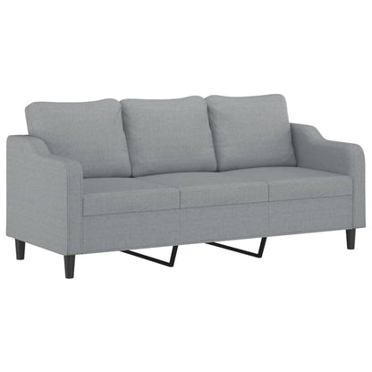 Set di Divani 4 pz con Cuscini Grigio Chiaro in Tessuto | homemem39