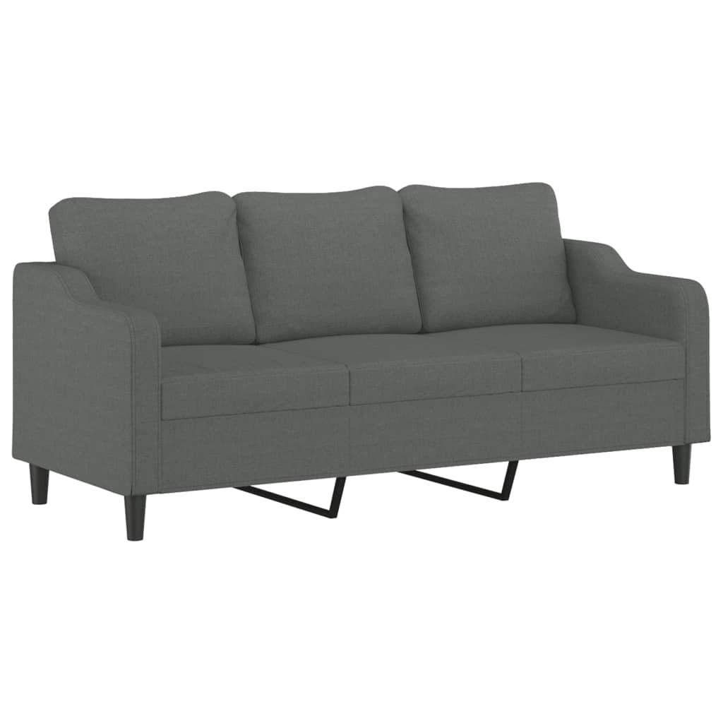 Set di Divani 4 pz con Cuscini Grigio Scuro in Tessuto | homemem39
