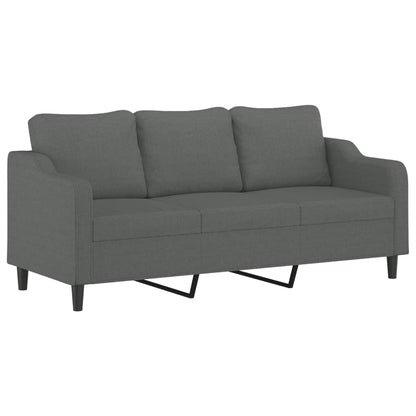 Set di Divani 4 pz con Cuscini Grigio Scuro in Tessuto | homemem39