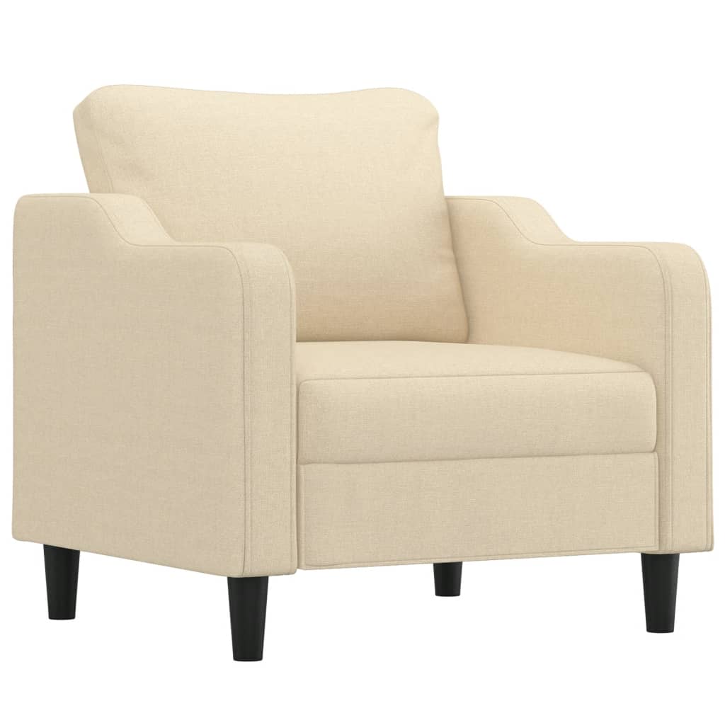 Set di Divani 4 pz con Cuscini Crema in Tessuto | homemem39
