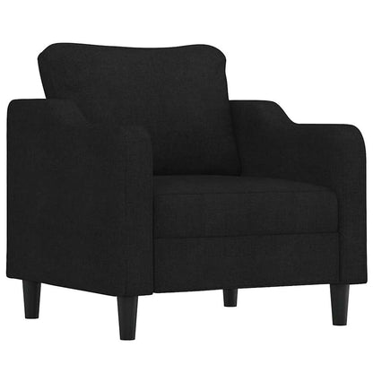 Set di Divani 4 pz con Cuscini Nero in Tessuto | homemem39