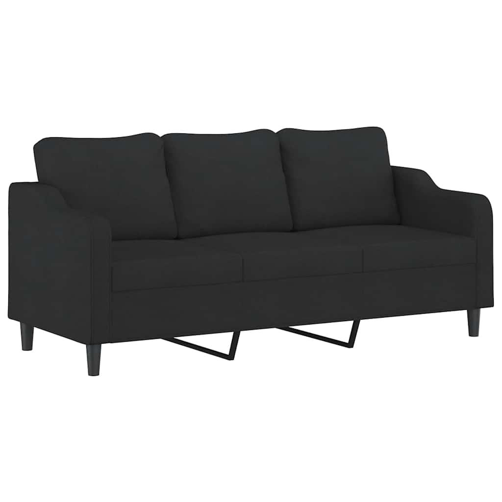 Set di Divani 4 pz con Cuscini Nero in Tessuto | homemem39