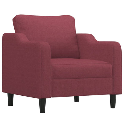 Set di Divani 4 pz con Cuscini Rosso Vino in Tessuto