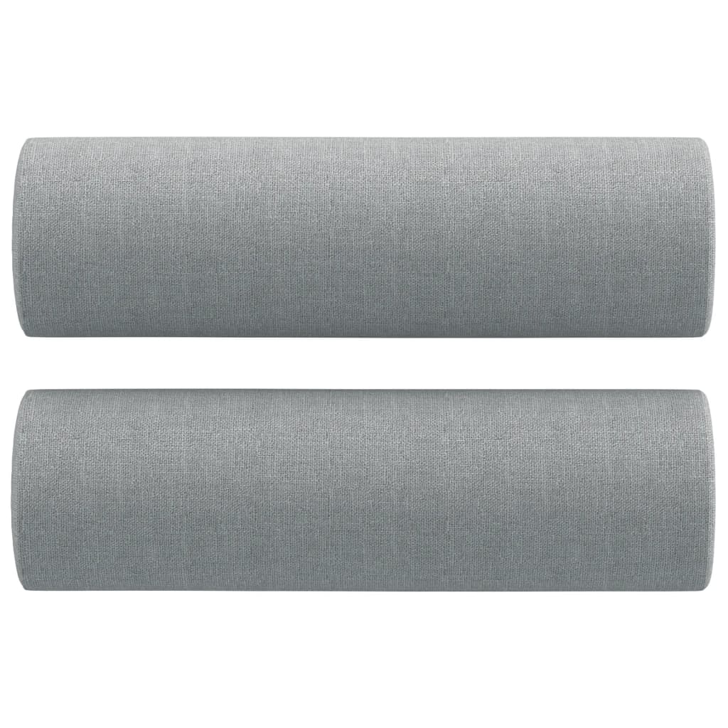 Set Divani 3 pz con Cuscini Grigio Chiaro in Tessuto | homemem39