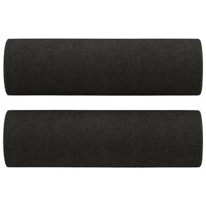 Set Divani 3 pz con Cuscini Nero in Tessuto | homemem39