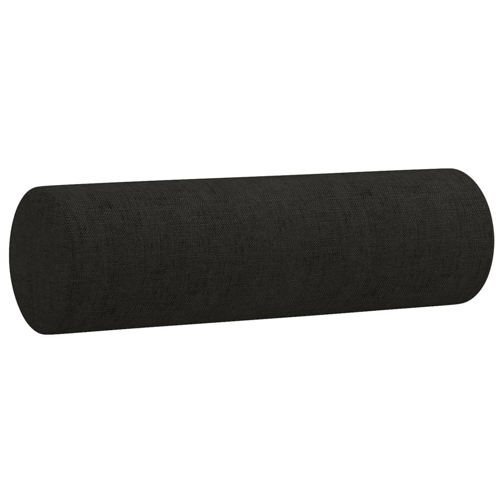 Set Divani 3 pz con Cuscini Nero in Tessuto | homemem39