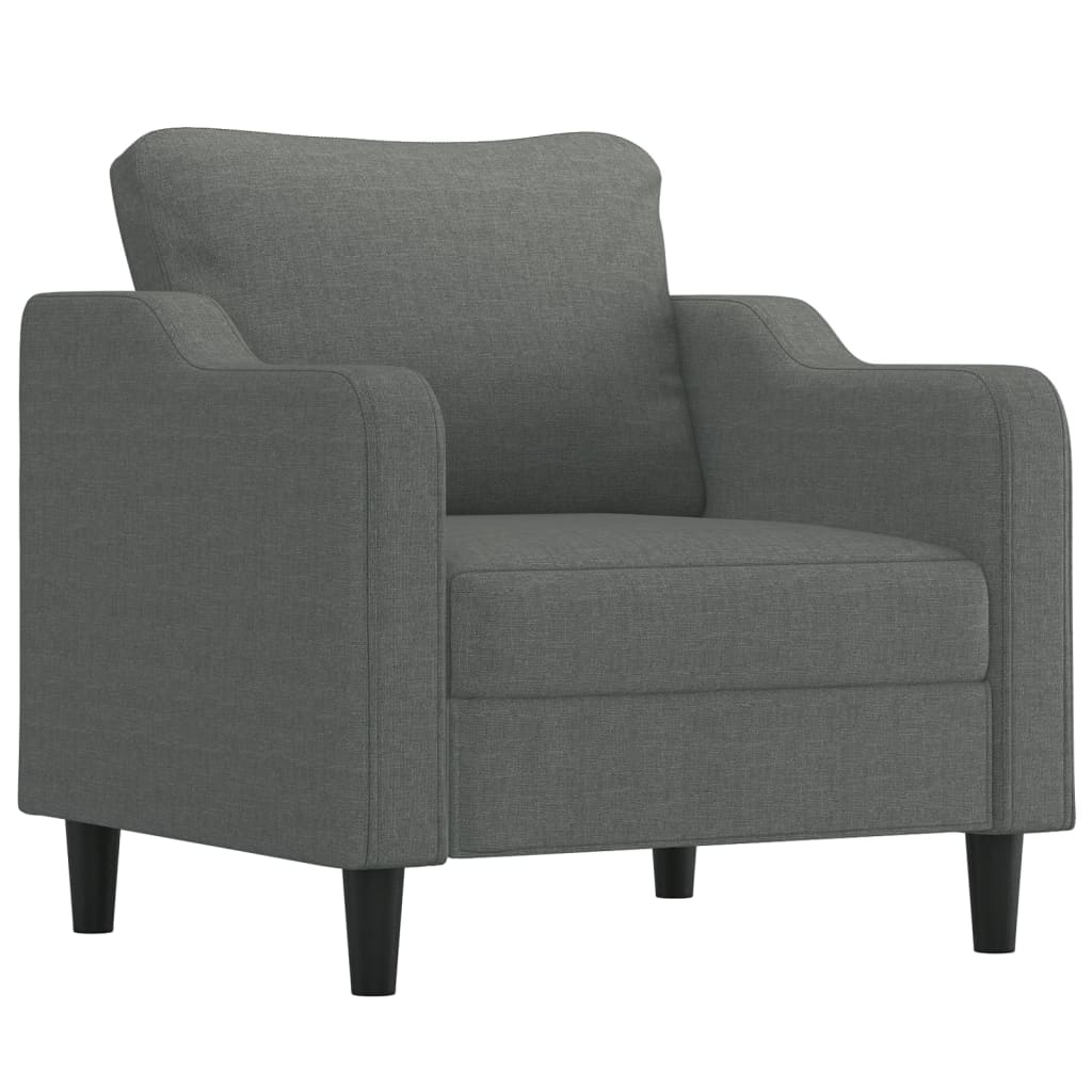 Set di Divani 4 pz con Cuscini Grigio Scuro in Tessuto | homemem39