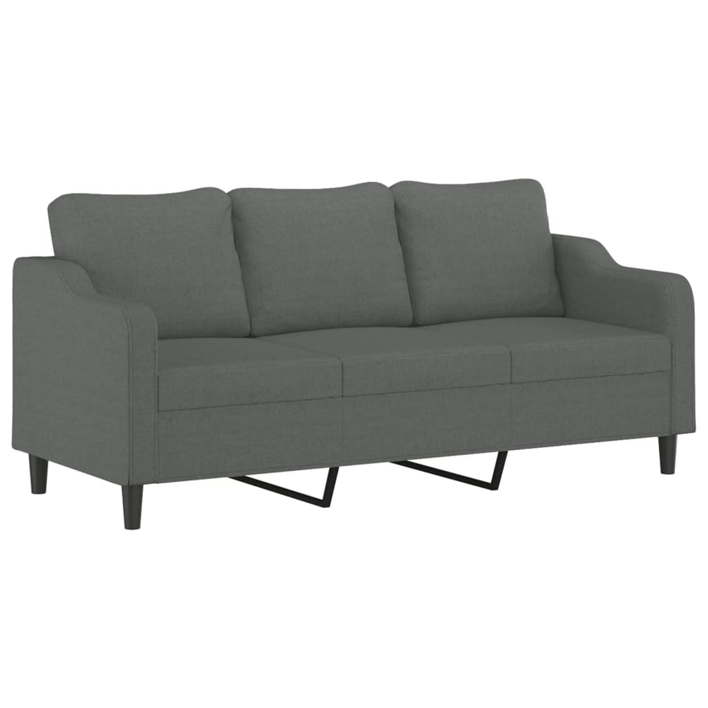 Set di Divani 4 pz con Cuscini Grigio Scuro in Tessuto | homemem39