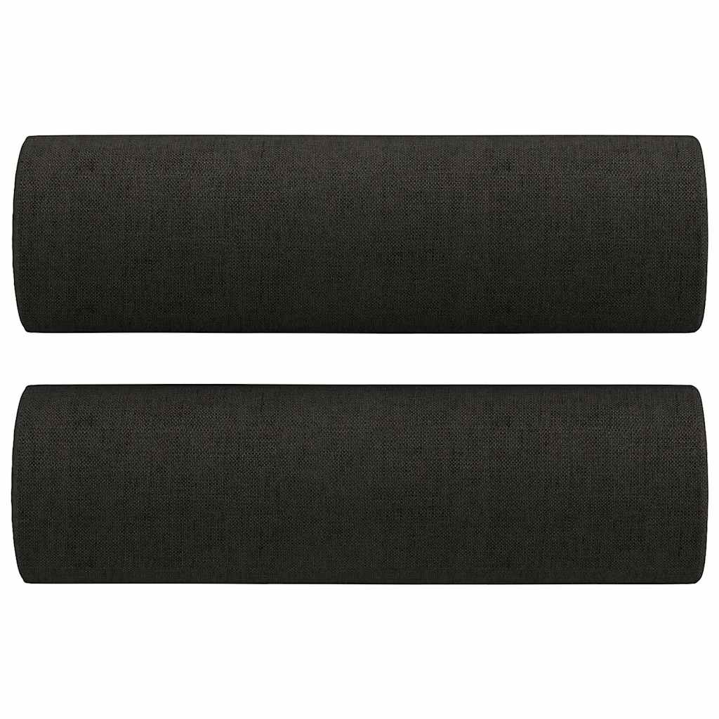 Set Divani 3 pz con Cuscini Nero in Tessuto | homemem39