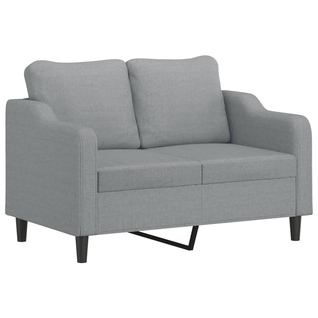 Set di Divani 3 pz con Cuscini Grigio Chiaro in Tessuto | homemem39