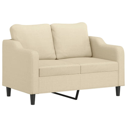Set di Divani 3 pz con Cuscini Crema in Tessuto | homemem39