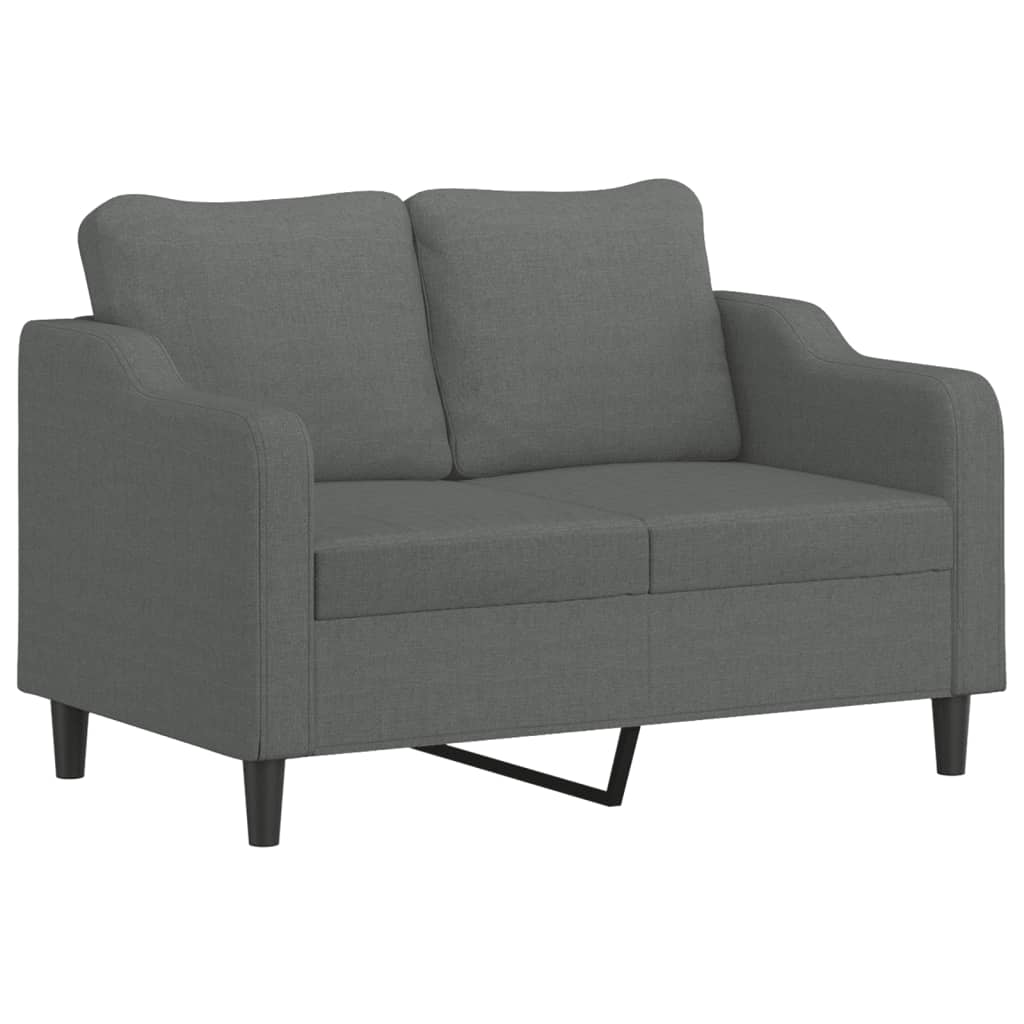 Set di Divani 3 pz con Cuscini Grigio Scuro in Tessuto | homemem39