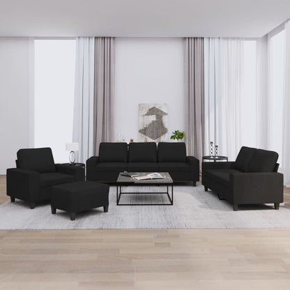 Set di Divani 4 pz Nero in Tessuto | homemem39