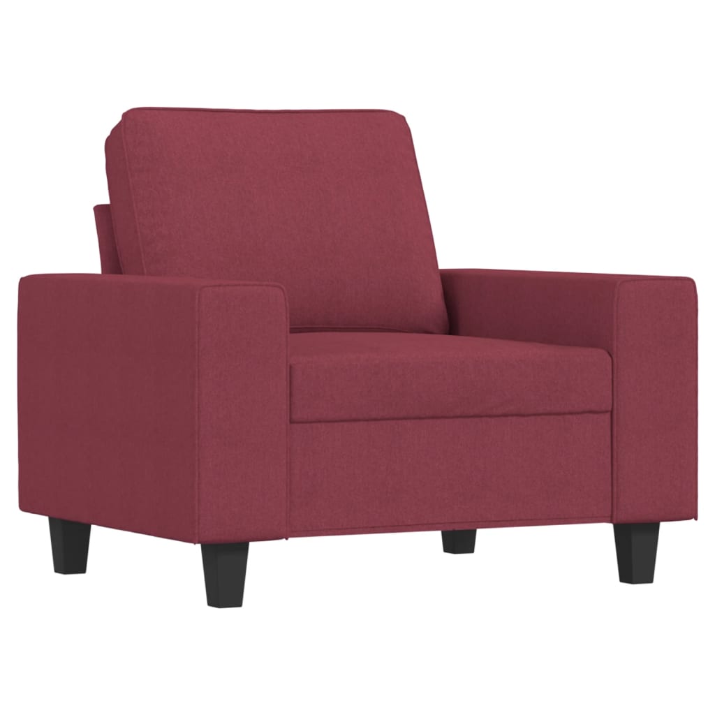 Set di Divani 4 pz Rosso Vino in Tessuto | homemem39