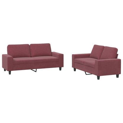 Set di Divani 2 pz Rosso Vino in Tessuto - homemem39