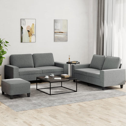 Set di Divani 3 pz Grigio Scuro in Tessuto | homemem39