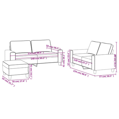 Set di Divani 3 pz Crema in Tessuto | homemem39