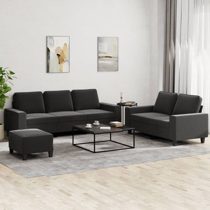 Set d Divani 3 pz Nero in Tessuto | homemem39
