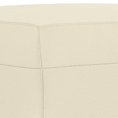 Set di Divani 3 pz con Cuscini Crema in Similpelle